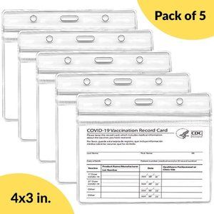 New 4"x3" Vaccine Card Holder Pack of 5​